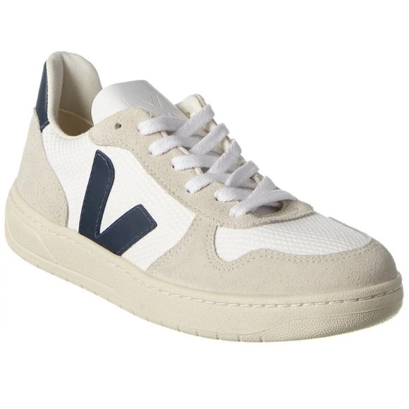 VEJA V-10 B MESH WHITE NAUTICO Women 9 lace up Casual city School Suede Comfort